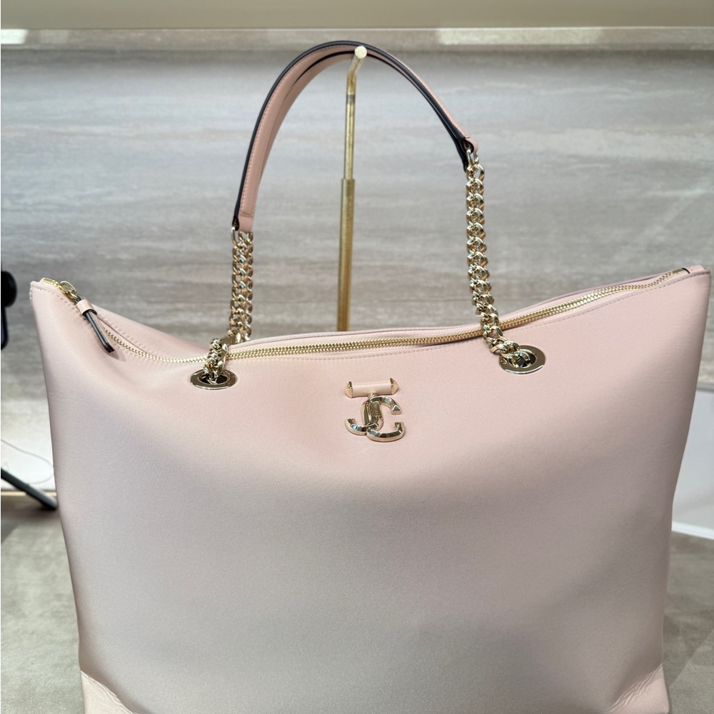 Jimmy choo nylon Pink Chain-Handle Tote Bag